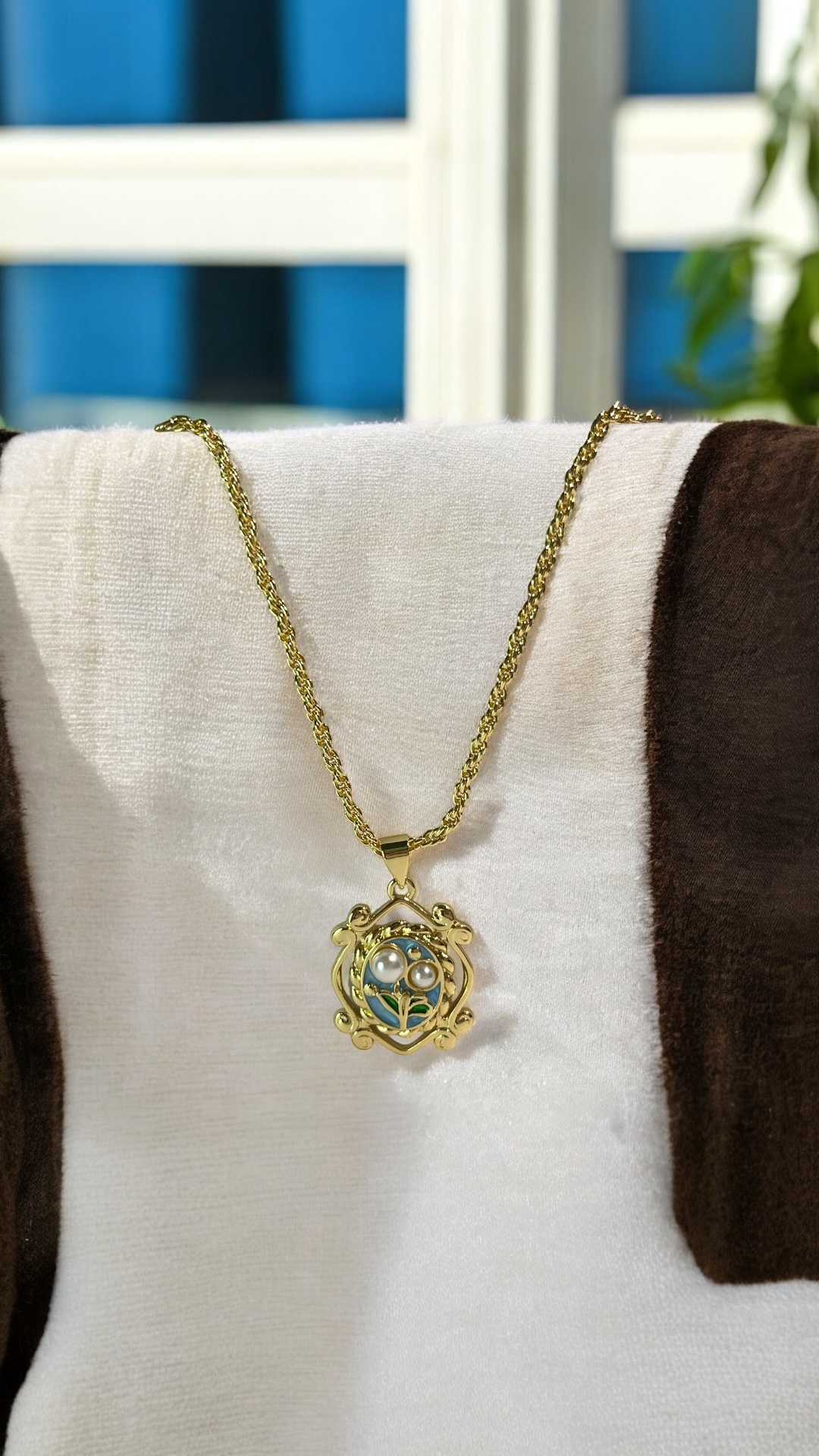 Collar naturaleza (Azul doble flor) - Imagen 4