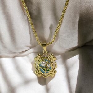 Collar naturaleza (Azul doble flor)