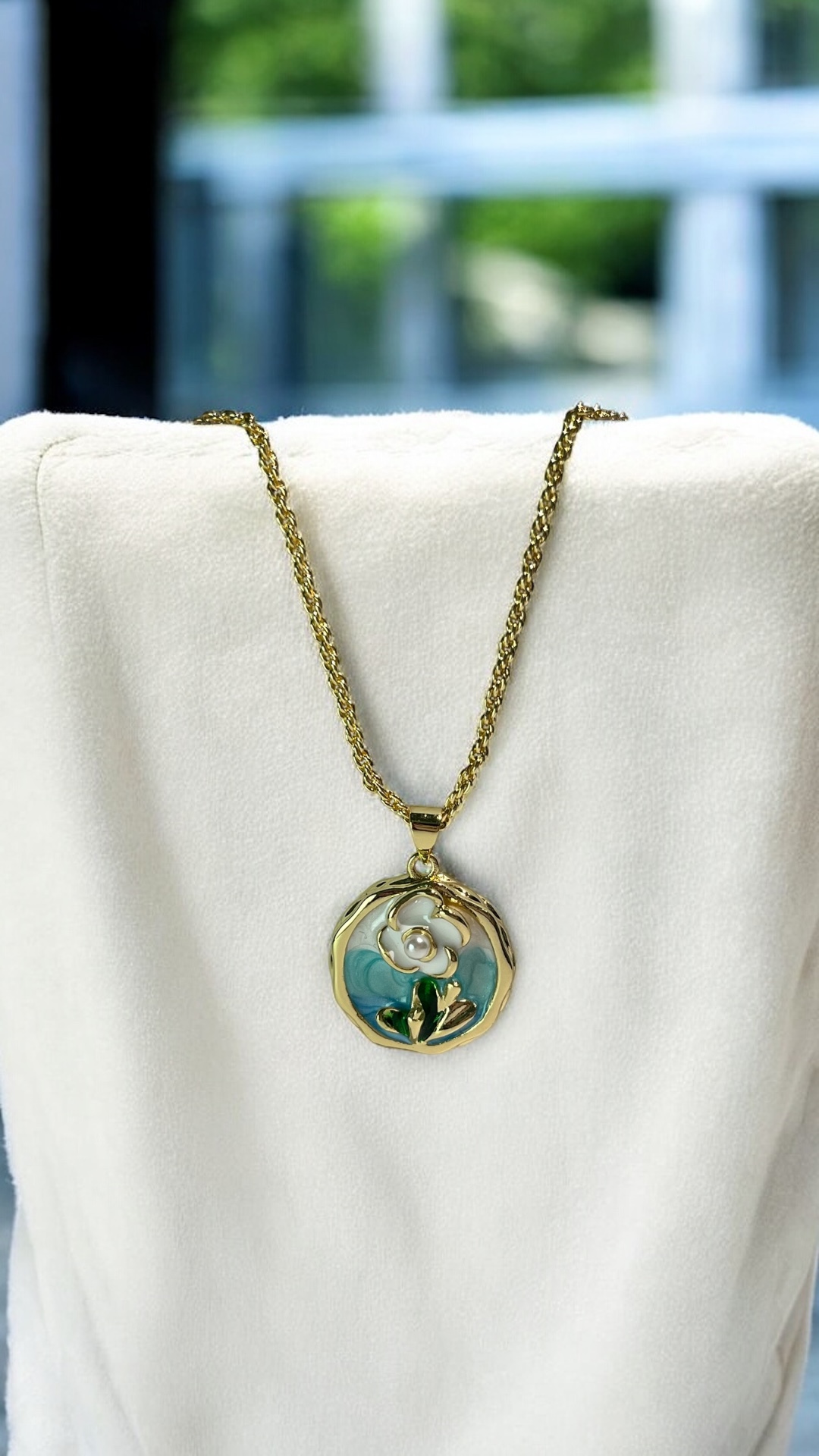 Collar naturaleza (flor blanca) - Imagen 4