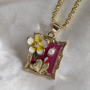 Collar naturaleza (Rosa)