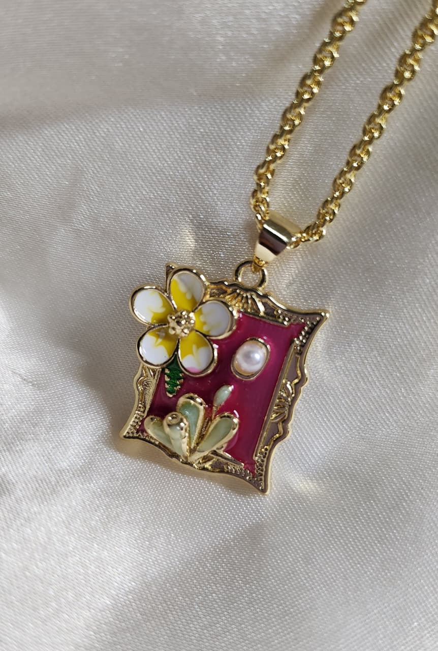 Collar naturaleza (Rosa)